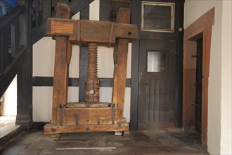 Historic cloth press at the town hall in Michelstadt