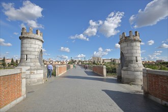Historical bridge Puente de Palmas built 15th century in Badajoz