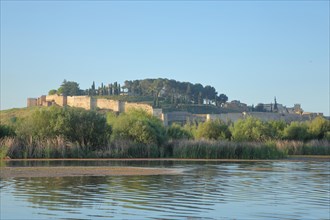 View of Alcazaba over the river Rio Guadiana in Badajoz