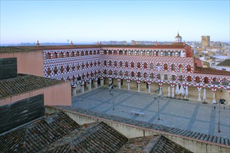 View of Plaza Alta with Casas Coloradas in Badajoz