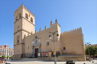 Catedral de San Juan Bautista built 13th century at Plaza de Espana in Badajoz