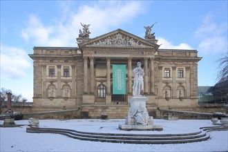 Friedrich von Schiller monument in winter