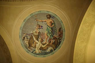 Mosaic medallion with Neptune