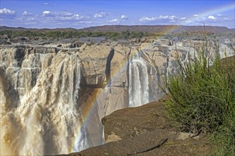 Rainbow over waterfall on the Orange River in the Augrabies Falls National Park in the Northern Cape Province