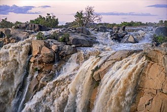 Waterfall on the Orange River in the Augrabies Falls National Park at sunset