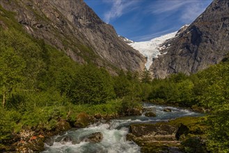 Stream in front of the Briksdalsbreen glacier