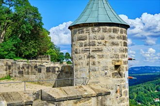 Watchtower and fortress walls Koenigstein Fortress