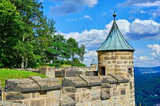 Watchtower and fortress walls Koenigstein Fortress