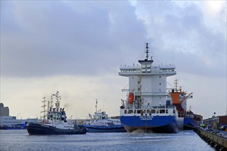 Tugboats at work in the Labrador harbour of Bremerhaven