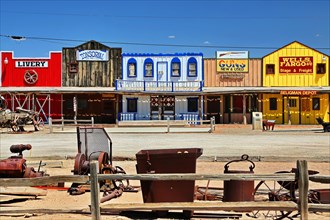 Western town in Seligman on historic Route 66 in the Wild West. Seligman