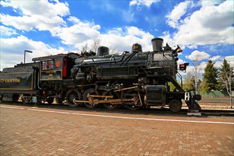 Steam locomotive in Seligman on historic Route 66 in the Wild West. Seligman