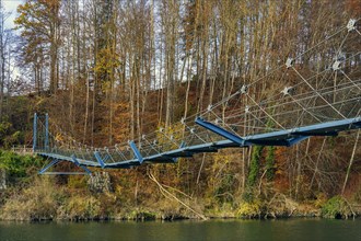 Suspension bridge over the Iller near Fischers near Altusried