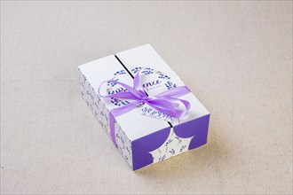 Lavender gift box with ribbon