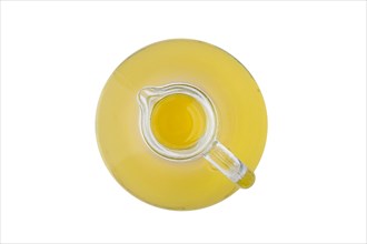 Top view of jug with vegetable oil