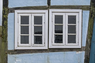 Window in a historic half-timbered house