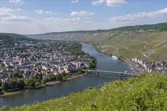 View from Landshut Castle of the Moselle Valley and the town