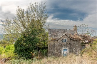 Traditional stone house in cevennes national park. Tarn et Garonne