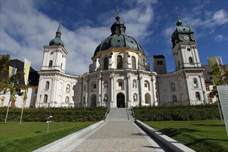Benedictine Abbey of Ettal and Baroque Church with Dome Fresco and Inner Courtyard