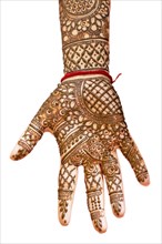 Hindu brides hand painted with henna