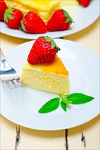 Heart shaped cheesecake with strawberryes ideal cake for valentine day