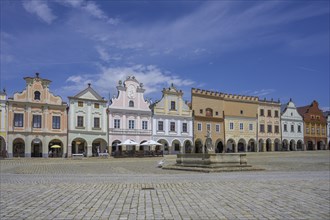 Renaissance and Baroque houses line the Zacharias von Neuhaus Market Square