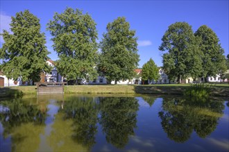 Village pond at the baroque farming village