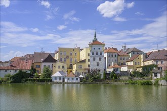 View over pond to old town