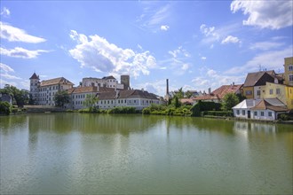 View over pond to castle