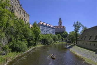 Boats on the Vltava and castle