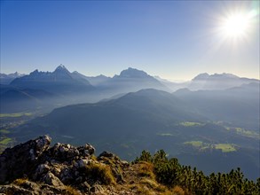 View from the Rauher Kopf summit of the Berchtesgaden Alps