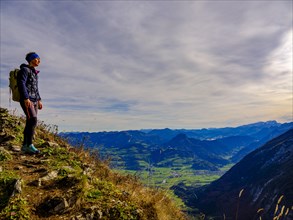 Mountaineer enjoying the view of the Salzach valley
