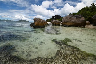 Granite rocks on the beach of Anse Source dArgent