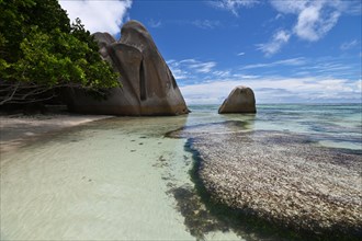 Granite rocks on the beach of Anse Source dArgent