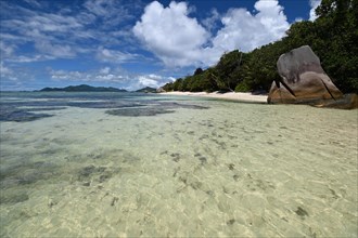 Granite rocks on the beach of the Seychelles