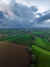 Fields and Farms over Torquay from a drone