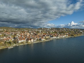Aerial view of Ueberlingen on Lake Constance