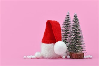Christmas arrangement with Santa hat