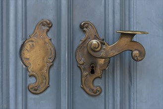 Historic brass door lock