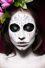 Woman in Halloween makeup