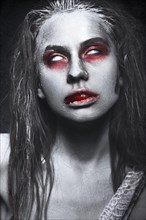 Girl in the form of zombies
