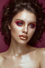 Beautiful girl with bright fashion make-up