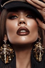 Beautiful brunette girl with curls