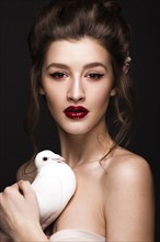 Beautiful girl with classic make-up