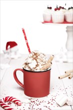 Delicious cocoa with whipped cream