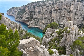 View of the Calanque d'En-Vau near Cassis on the Cote d'Azur in Provence