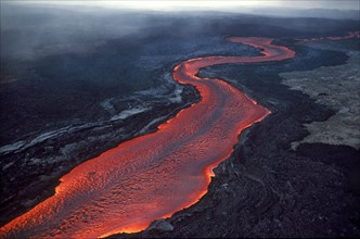 River of Lava Flowing Toward Hilo