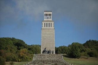 Bell tower and memorial to the Nazi era and concentration camp