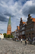 Old hanseatic houses with the church of St.John