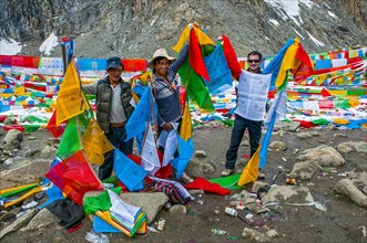 Pilgrims happy to achieve the highest point of the Kailash Kora