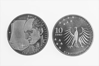 10 euro commemorative coin of Gerhard Hauptmann